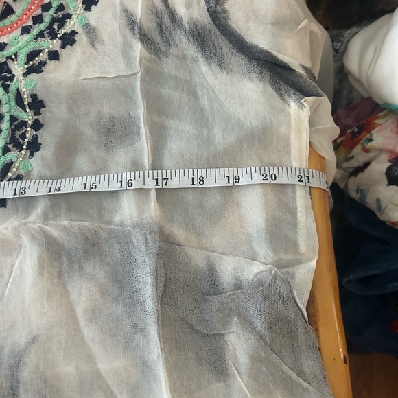 Hayden Women's Embroidered Blouse - Black, White, and Blue - Picture 7 of 8